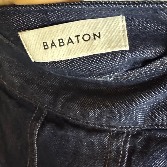 Aritzia Babaton perspective pleated denim skirt size 0
80% cotton 
20% Lyocell - Picture 4 of 8